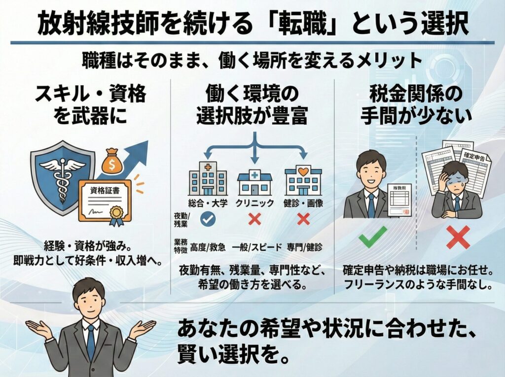 放射線技師を続ける転職もあり