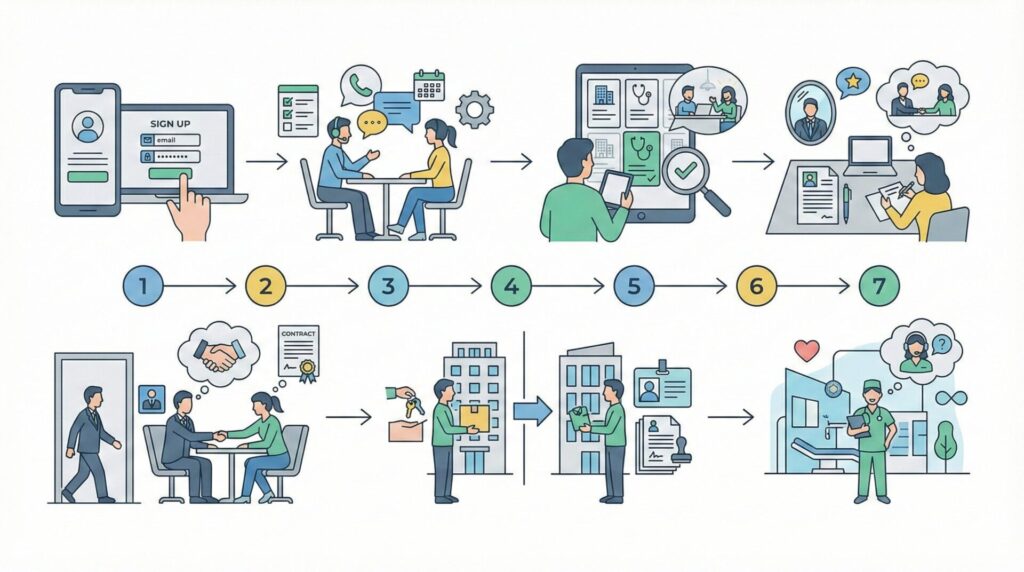 転職エージェントの利用手順