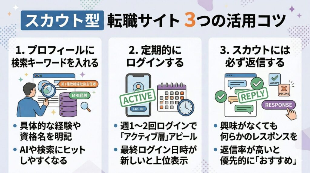 スカウト型の転職サイトを活用するコツ