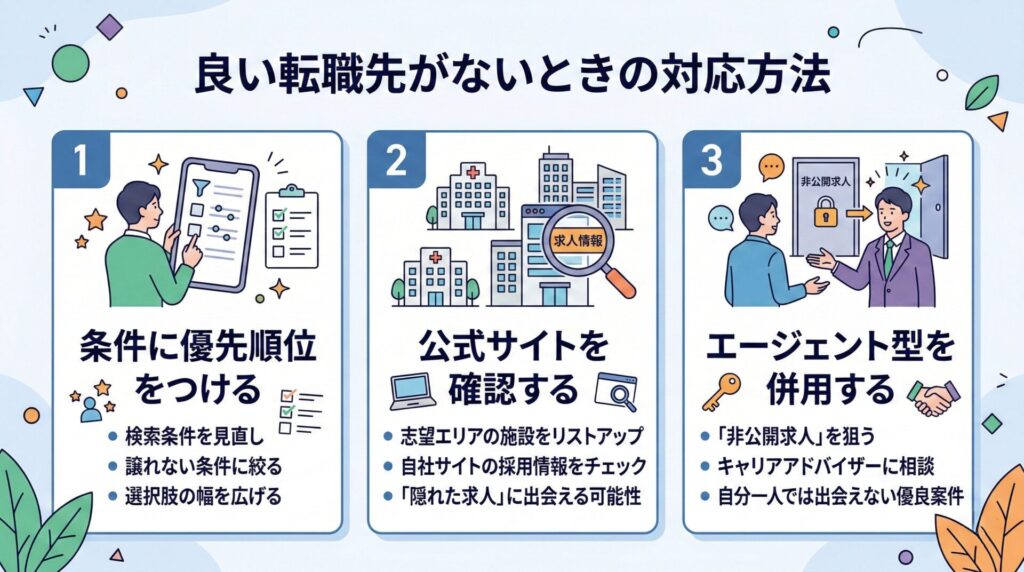 良い転職先がないときの対応方法